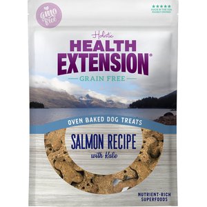 Health Extension Grain-Free Oven Baked Salmon Recipe with Kale Dog Treats, 2.25-lb bag