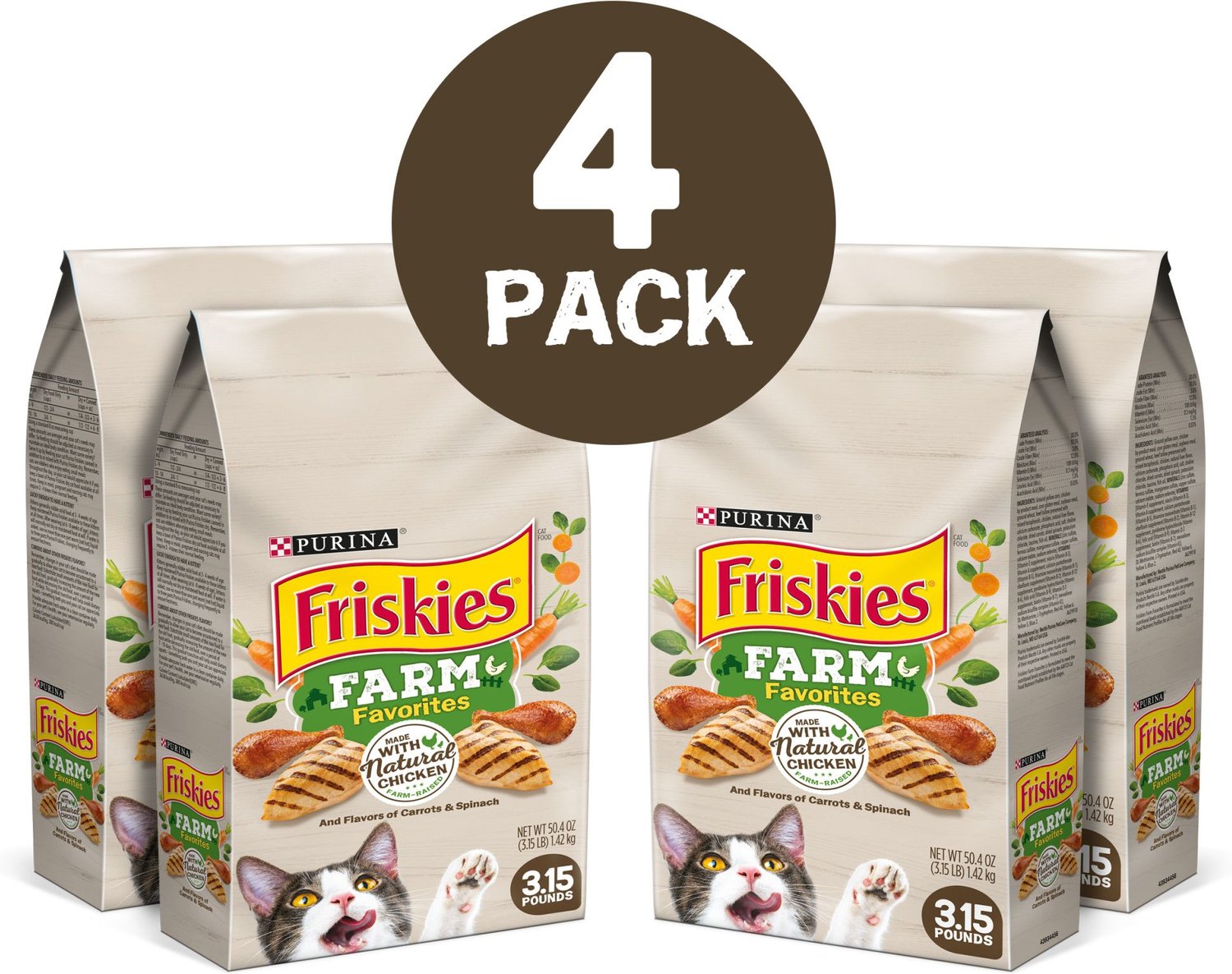 Friskies Farm Favorites Chicken Dry Cat Food, 3.15-lb bag ...