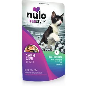 Nulo FreeStyle Sardine & Beef in Broth Cat Food Topper, 2.8-oz, case of 24