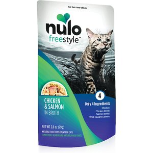 Nulo FreeStyle Chicken & Salmon in Broth Cat Food Topper, 2.8-oz, case of 24