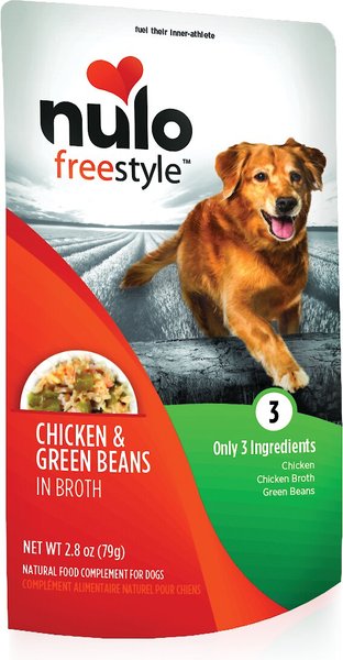 Nulo FreeStyle Chicken & Green Beans in Broth Dog Food Topper, 2.8-oz, case of 24 slide 1 of 3
