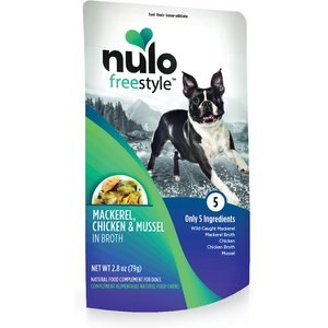 Nulo FreeStyle Mackerel, Chicken, & Mussel in Broth Dog Food Topper, 2.8-oz, case of 24