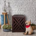 Casual Home Modern Lattice Single Door Furniture Style Dog Crate & End Table, Espresso, 36 inch