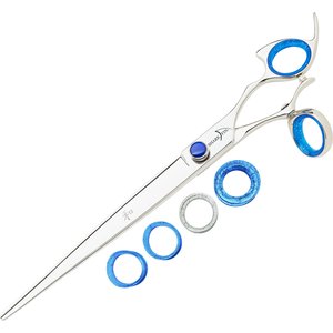 Shark Fin Right Silver Swivel Stainless Steel Straight Dog Shears, 9-in