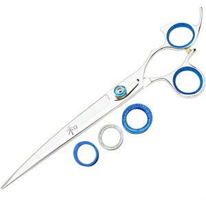 Shark Fin Right Gold Non-Swivel Stainless Steel Curve Dog Shears, 7-in