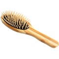 Bass Brushes The Green Dog & Cat Oval Brush, Bamboo-Stiped Finish, Small