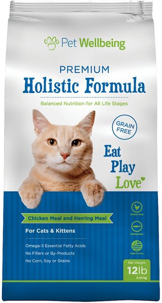 Pet Wellbeing Premium Holistic Formula Dry Cat Food, 12-lb bag slide 1 of 1
