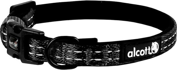 Alcott Adventure Polyester Reflective Dog Collar, Black, X-Small: 7 to 11-in neck slide 1 of 2