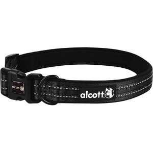Alcott Adventure Polyester Reflective Dog Collar, Black, X-Large: 22 to 30-in neck