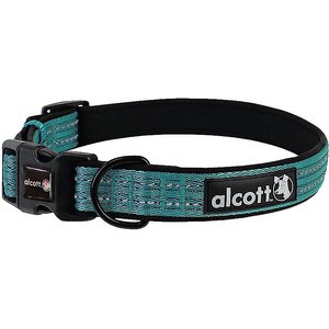 Alcott Adventure Polyester Reflective Dog Collar, Blue, Large: 18 to 26-in neck