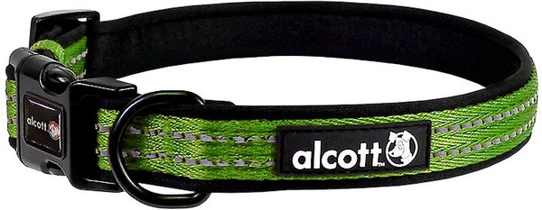 Alcott Adventure Polyester Reflective Dog Collar, Green, Medium: 14 to 20-in neck slide 1 of 2