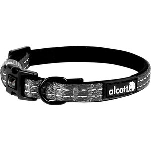 Alcott Adventure Polyester Reflective Dog Collar, Grey, X-Small: 7 to 11-in neck