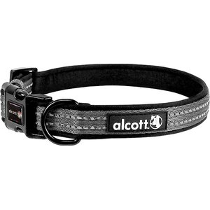 Alcott Adventure Polyester Reflective Dog Collar, Grey, Medium: 14 to 20-in neck