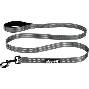 Alcott Adventure Polyester Reflective Dog Leash, Grey, Large: 6-ft long, 1-in wide