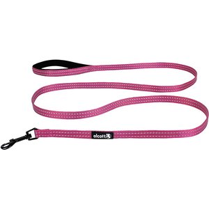 Alcott Adventure Polyester Reflective Dog Leash, Pink, Small: 6-ft long, 5/8-in wide
