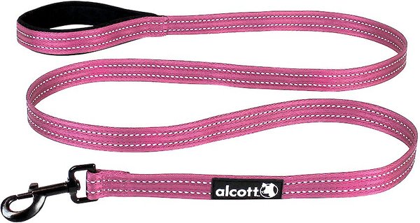 Alcott Adventure Polyester Reflective Dog Leash, Pink, Large: 6-ft long, 1-in wide slide 1 of 1