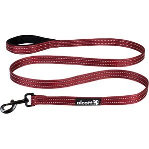 Alcott Adventure Polyester Reflective Dog Leash, Red, Large: 6-ft long, 1-in wide