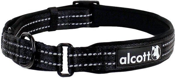 Alcott Polyester Reflective Martingale Dog Collar, Black, Large: 18 to 26-in neck slide 1 of 2