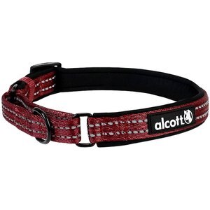 Alcott Polyester Reflective Martingale Dog Collar, Red, Medium: 14 to 20-in neck