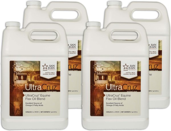 UltraCruz Flax Oil Blend Skin, Coat & Hoof Care Liquid Horse Supplement, 1-gal, 4 count slide 1 of 1