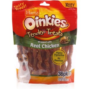 Hartz Oinkies Tender Treats Real Chicken Dog Treats, 36 count