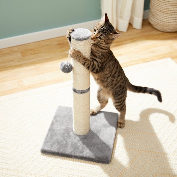 Frisco 21-in Sisal Cat Scratching Post with Toy, Gray slide 1 of 6