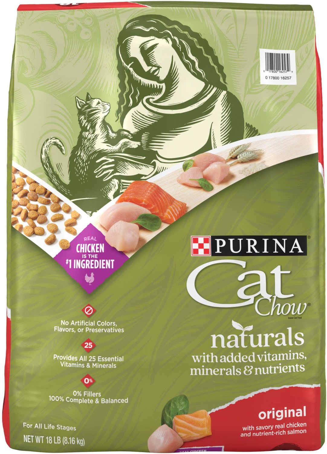 CAT CHOW Naturals Original Dry Cat Food, 18-lb bag - Chewy.com