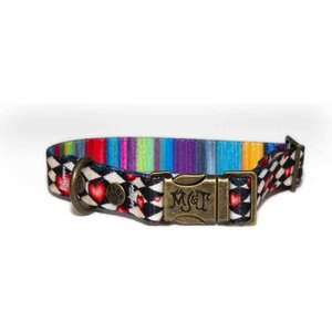 Merry Jane & Thor Looking Glass Polyester Dog Collar, X-Small: 8.5 to 12-in neck, 5/8-in wide
