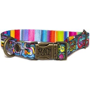 Merry Jane & Thor GangstaMutt Wag Swag Polyester Dog Collar, X-Small: 8.5 to 12-in neck, 5/8-in wide