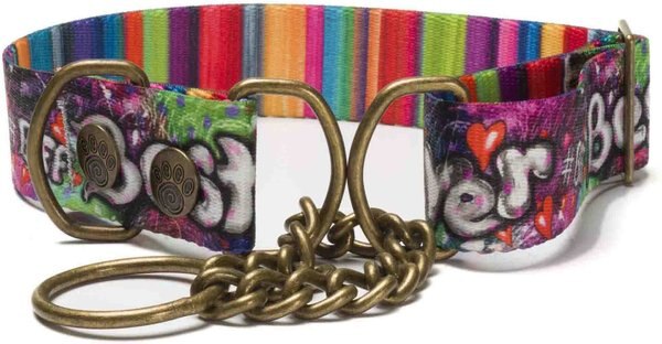 Merry Jane & Thor GangstaMutt Best Friends Forever Polyester Martingale Dog Collar, Medium: 13 to 20-in neck, 1.25-in wide slide 1 of 6
