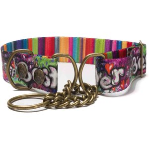 Merry Jane & Thor GangstaMutt Best Friends Forever Polyester Martingale Dog Collar, Medium: 13 to 20-in neck, 1.25-in wide