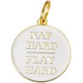 Two Tails Pet Company Nap Hard Play Hard Personalized Dog ID Tag