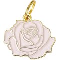 Two Tails Pet Company Rose Personalized Dog & Cat ID Tag, Pink & Gold