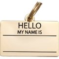 Two Tails Pet Company Hello My Name Personalized Dog & Cat ID Tag, Gold