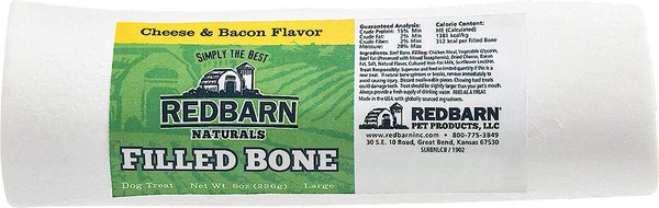 Redbarn Filled Bone Natural Cheese & Bacon Flavor Chew Dog Treat, Large, 8-oz slide 1 of 3