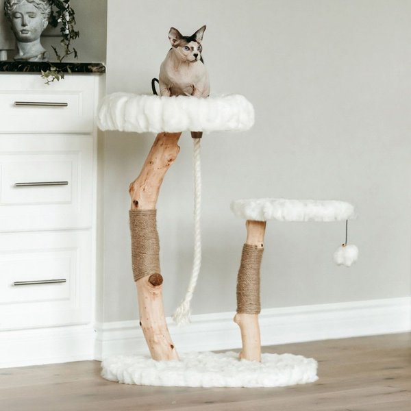 Mau Lifestyle Rizzo 32-in Modern Wooden Cat Tree, White slide 1 of 7