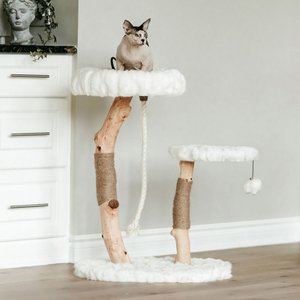 Mau Lifestyle Rizzo 32-in Modern Wooden Cat Tree, White