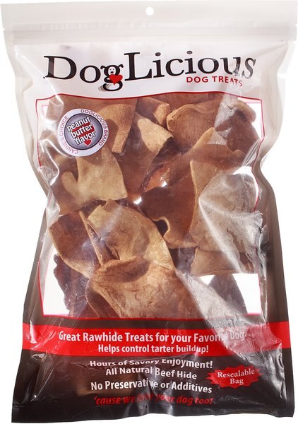 Canine's Choice DogLicious Peanut Butter Chips Rawhide Dog Treats, 1-lb bag slide 1 of 2