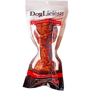 Canine's Choice DogLicious Beef Flavor Bone Rawhide Dog Treat, 8 - 9"