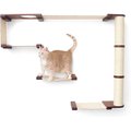 CatastrophiCreations Climb Wall Mounted Activity Cat Tree Shelf Set, English Chestnut/Natural