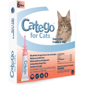 Catego Flea & Tick Spot Treatment for Cats, over 1.5 lbs, 6 Doses (6-mos. supply)