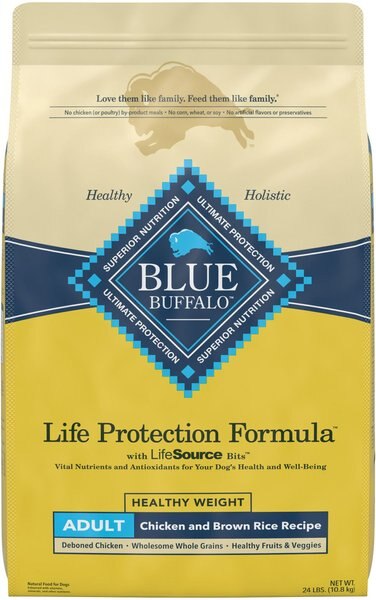 Blue Buffalo Life Protection Formula Healthy Weight Adult Chicken & Brown Rice Recipe Dry Dog Food, 24-lb bag slide 1 of 10