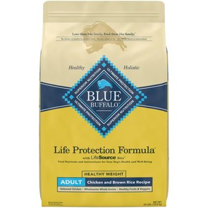 Blue Buffalo Life Protection Formula Healthy Weight Adult Chicken & Brown Rice Recipe Dry Dog Food, 24-lb bag