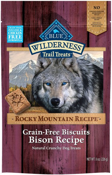 Blue Buffalo Wilderness Rocky Mountain Bison Recipe Biscuits Grain-Free Dog Treats, 8-oz bag slide 1 of 7