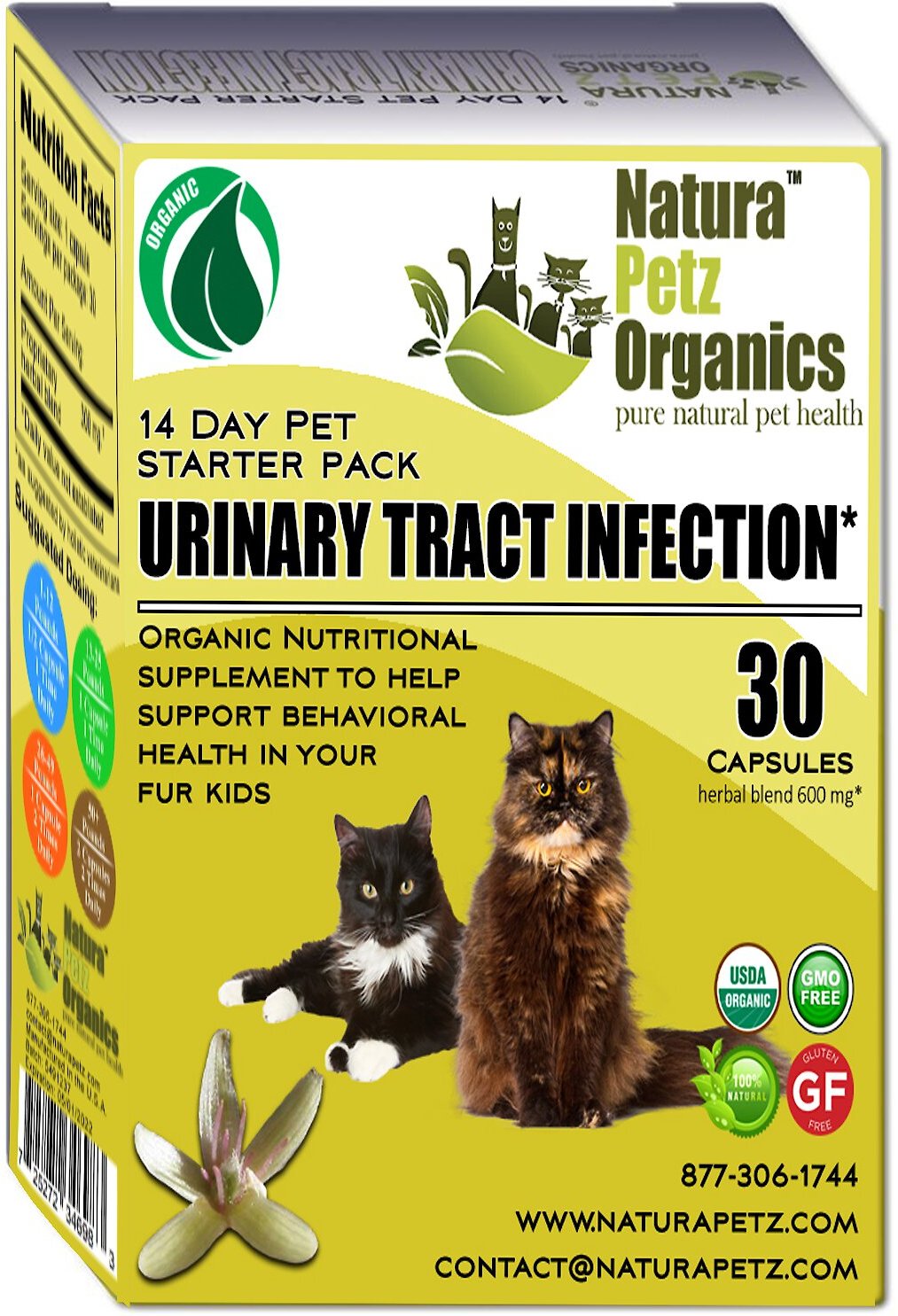 Natura Petz Organics Starter Pack Homeopathic Medicine For Urinary Tract Infections Uti For Cats 30 Count Chewy Com
