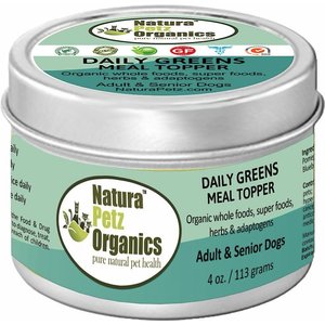 Natura Petz Organics Daily Greens Turkey Flavored Powder Immune Supplement for Dogs, 4-oz tin