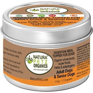 Natura Petz Organics Digestion Support Turkey Flavored Powder Digestive Aid for Dogs, 4-oz tin