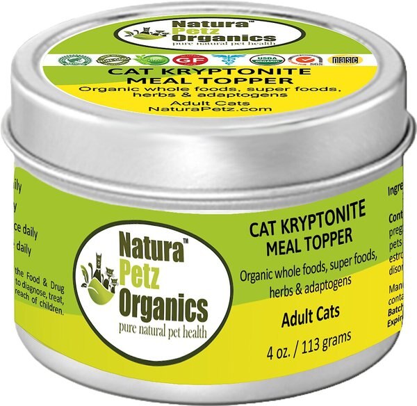 Natura Petz Organics Kryptonite Turkey Flavored Powder Hormone Supplement for Cats, 4-oz tin slide 1 of 1