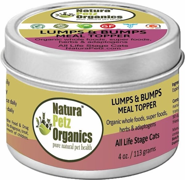 Natura Petz Organics Lumps & Bumps Turkey Flavored Powder Skin & Coat Supplement for Cats, 4-oz tin slide 1 of 2