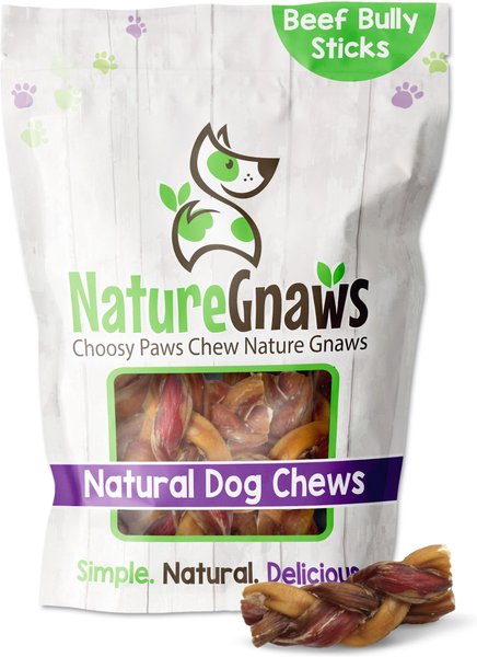 Nature Gnaws Braided Bully Stick Bites 2 - 4" Dog Treats, 30 count slide 1 of 10